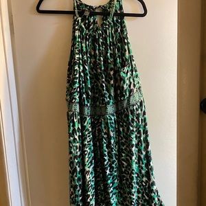 2x Green Animal Print Dress